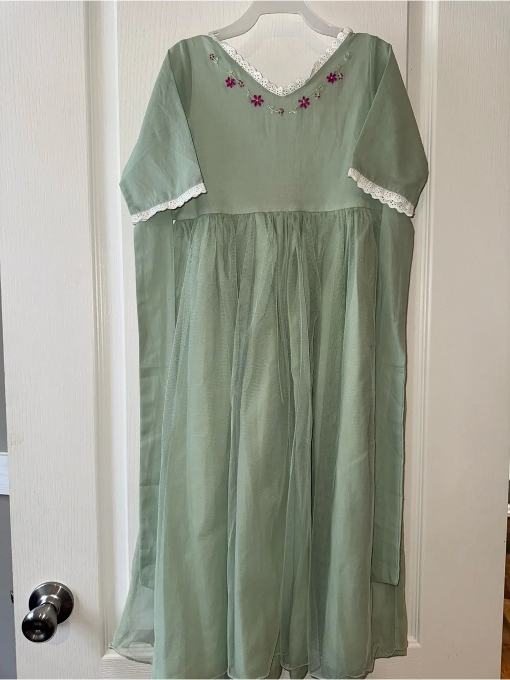 well dressed wolf green dress Sage Tulle with Eyelet Trim Sample